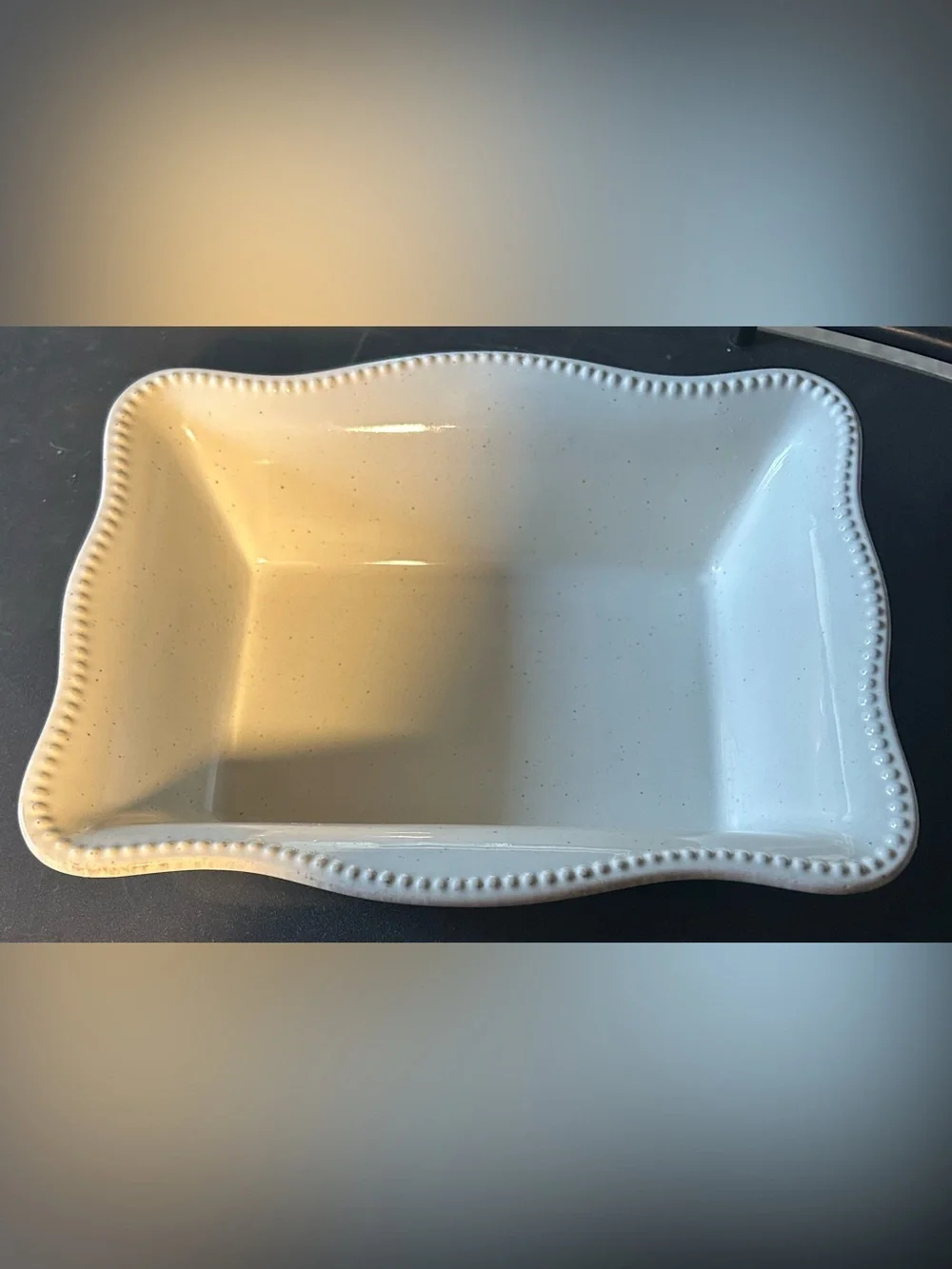 Bico Speckled Cream Ceramic Baking Dish 10”X8”